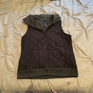 Black Quilted Vest with Hood